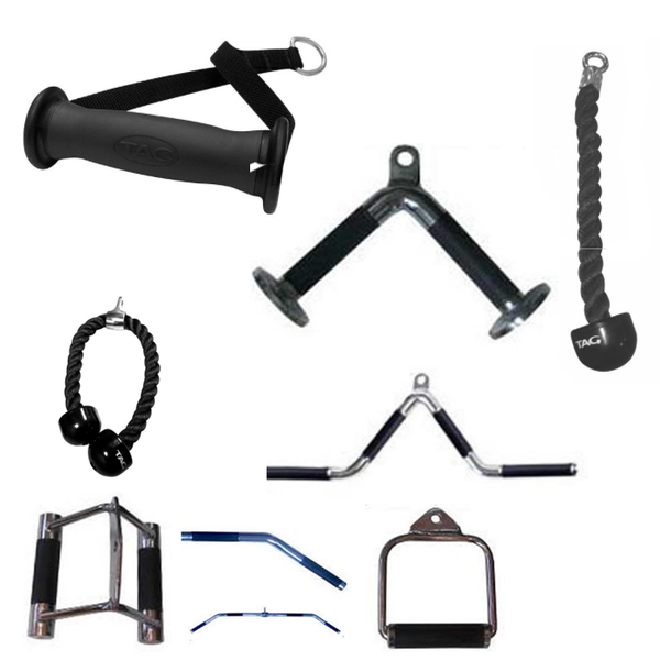 TAG ACCESSORY HANDLES/CABLE ATTACHMENTS – Weight Room Equipment