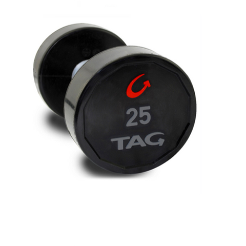 TAG  8 Sided Virgin Rubber Dumbbells-Straight Handles. Priced as pairs