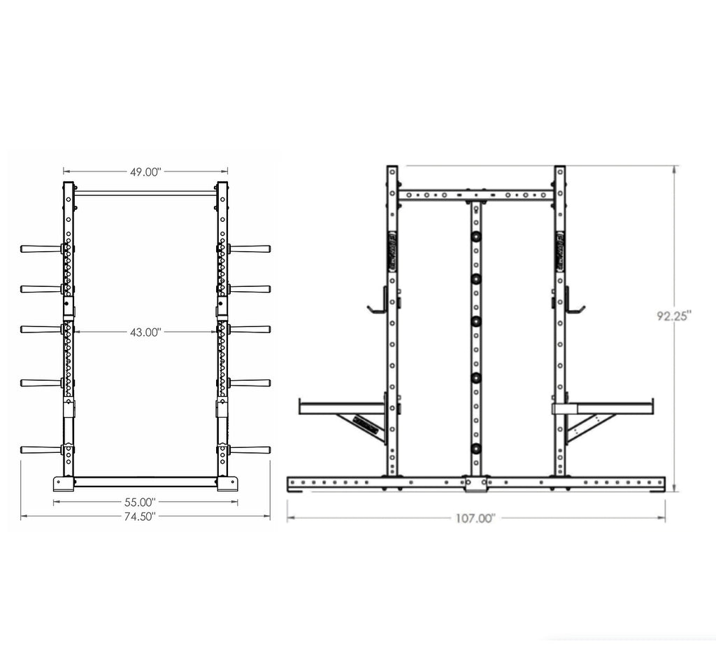 Titan G2 8' Double Half Rack Single Storage Post