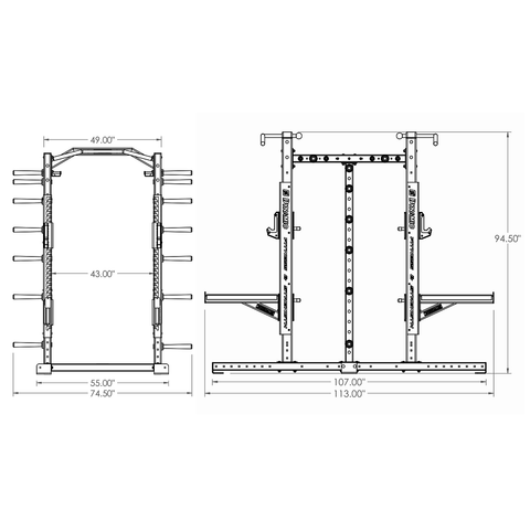 Ultra Pro 8' Double Half Rack Single Storage Post