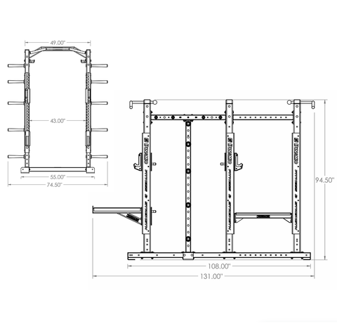 Ultra Pro 8' Power Rack/Half Rack Combo Single Storage Post