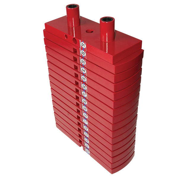 Body-Solid - PREMIUM RED STEEL WEIGHT STACK 50LBS, 5 X 10LB PLATES