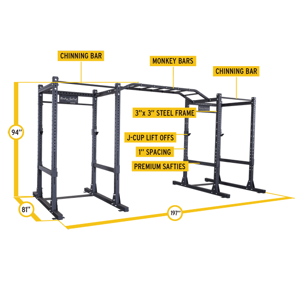 Body-Solid - PCL Power Rack Double SPR1000 w. Monkey Bar