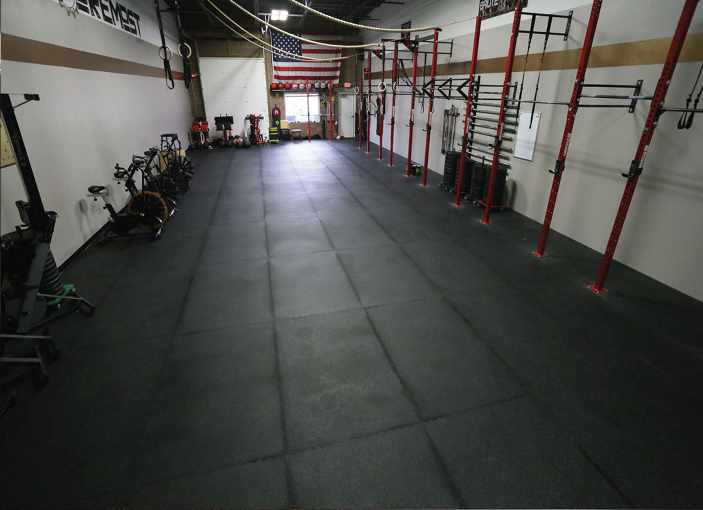 Weight room top flooring