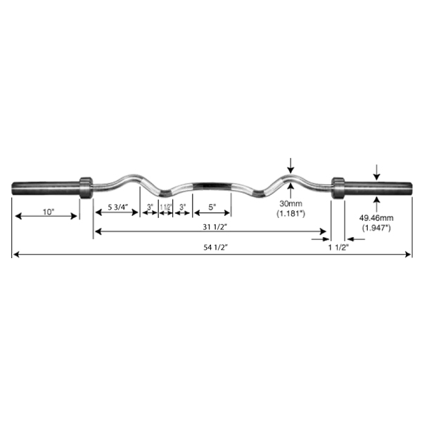 OBZ-55 E-Z Curl Bar, Black-Oxide (USA)